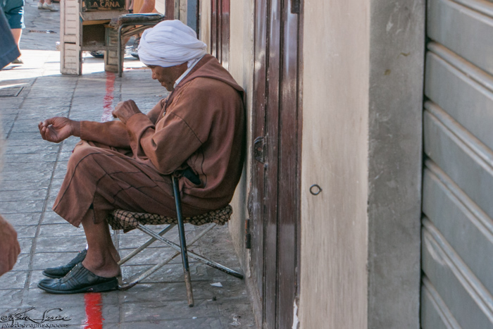 Fez, Morocco 10-13-2014: Still people who need help.