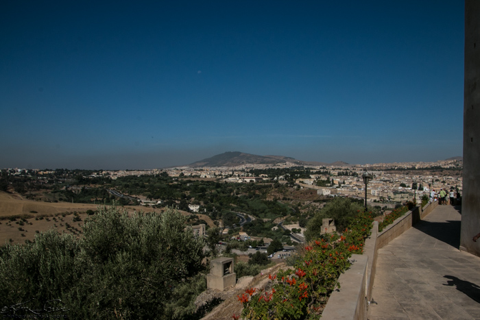 Fez, Morocco 10-13-2014: Lovely overlook - the Fez medina is on the right.