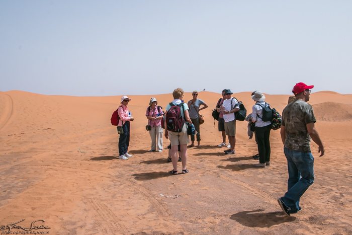 Morocco 9-15 to 17-2014, Morocco 9-15 to 9-17-2014, Sahara near Merzouga: We've arrived at our camp and must walk over last few dunes.