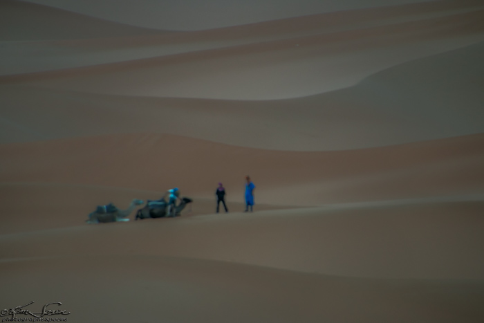 Morocco 9-15 to 17-2014, Morocco 9-15 to 9-17-2014, Sahara near Merzouga: Off in the distance, sellers wait.