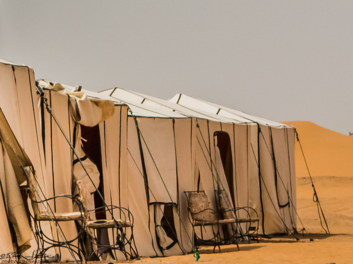 Morocco 9-15 to 17-2014, Morocco 9-15 to 9-17-2014, Sahara near Merzouga: Our tent on the left.