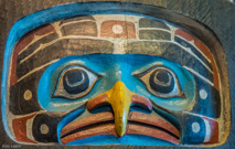 Details of totem native art in the Sitka Historical Museum