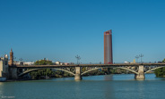 Seville-Photos from the boat ride on the  Guadalquivir River. Four very different bridges coming up.