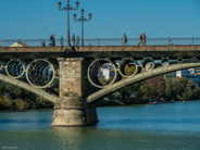 Seville-Photos from the boat ride on the  Guadalquivir River.  First of four very different bridges.