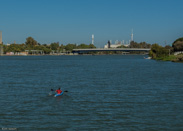 Seville-Lone kayaker on the river.