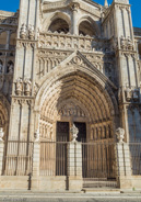 Toledo-Beautiful entrance to the Toledo Cathedral.