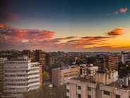 Madrid-first night in Madrid promising sunset.
