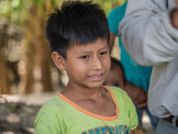 Peruvian Amazon Region, Denis with a village boy.