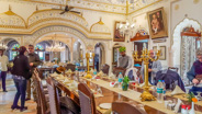 Ranthambhore: enjoying our fancy hotel dining room.