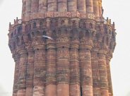 Delhi: Qutub Minar, beautiful detail in the stone.