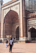 Delhi: Scenes in the Jama Masjid Mosque.