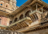 Jaipur: fort/palace, detail from under a balcony.