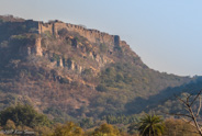Ranthambhore Fort at the top of the cliffs - a World Heritage Monument.