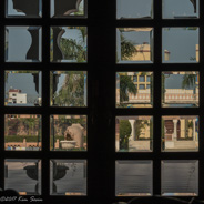 Drive to Agra - view through the lovely window at lunch.