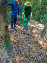1 of 4:  A man shows us how entry into the tunnels was done.