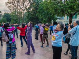 The group we join on the Hanoi street is call ed the laughing ladies exercise group.  We did laugh a lot, and they do have special times for laughing loudly.