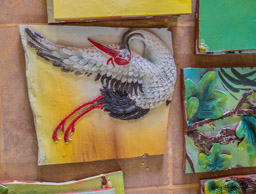 They also make wall and floor mosaics.  This is part of one they were creating.  I loved the crane!