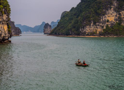 UNESCO World Heritage Site HaLong Bay.Another fishing couple.