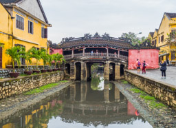This is a beautiful 16th-century Japanese bridge with a Buddhist temple located inside.  Hoi An old town is listed as a UNESCO world heritage site.