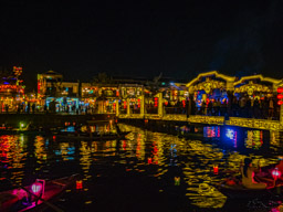 Bridge at night in Hoi An.  Very busy place at night!