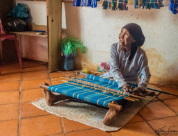 We visited the home of the chief.  His wife is weaving something beautiful!