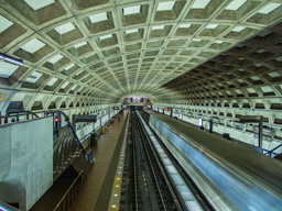 Metro at Union Station as train comes in