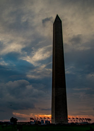 Washington Monument at sunset.
