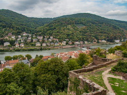 View of Heidelberg from the Schloss.  That's the Neckar River.