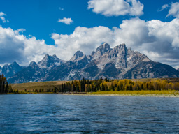 Raft ride on the Snake River through dramatic scenery.