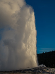 Old Faithful at sunrise is magnificent!