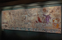 Huge fresco in Philip's tomb depicting Hades abducting Persephone