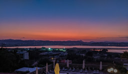 Sunset in Corfu from our balcony.