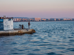 Thessaloniki:  Fishing in the Aegean Sea.