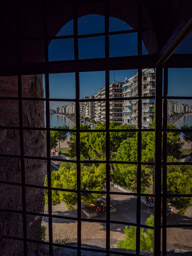 Back in Thessaloniki, a view from the 15th century White Tower window.  This was once known as the tower of blood.
