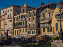 Apartments and homes in Old Town (Kerkyra) on Corfu.