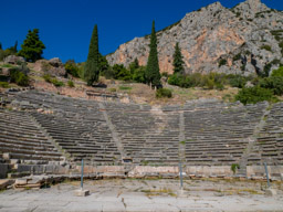 Delphi: Always an ancient theater or arena.