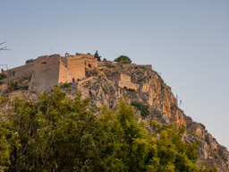 Fortress on high seen on the way to Nafplion.