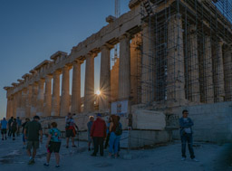 The Parthenon has been both a Christian Church and a Mosque in its long history.  It's getting a major renovation now.